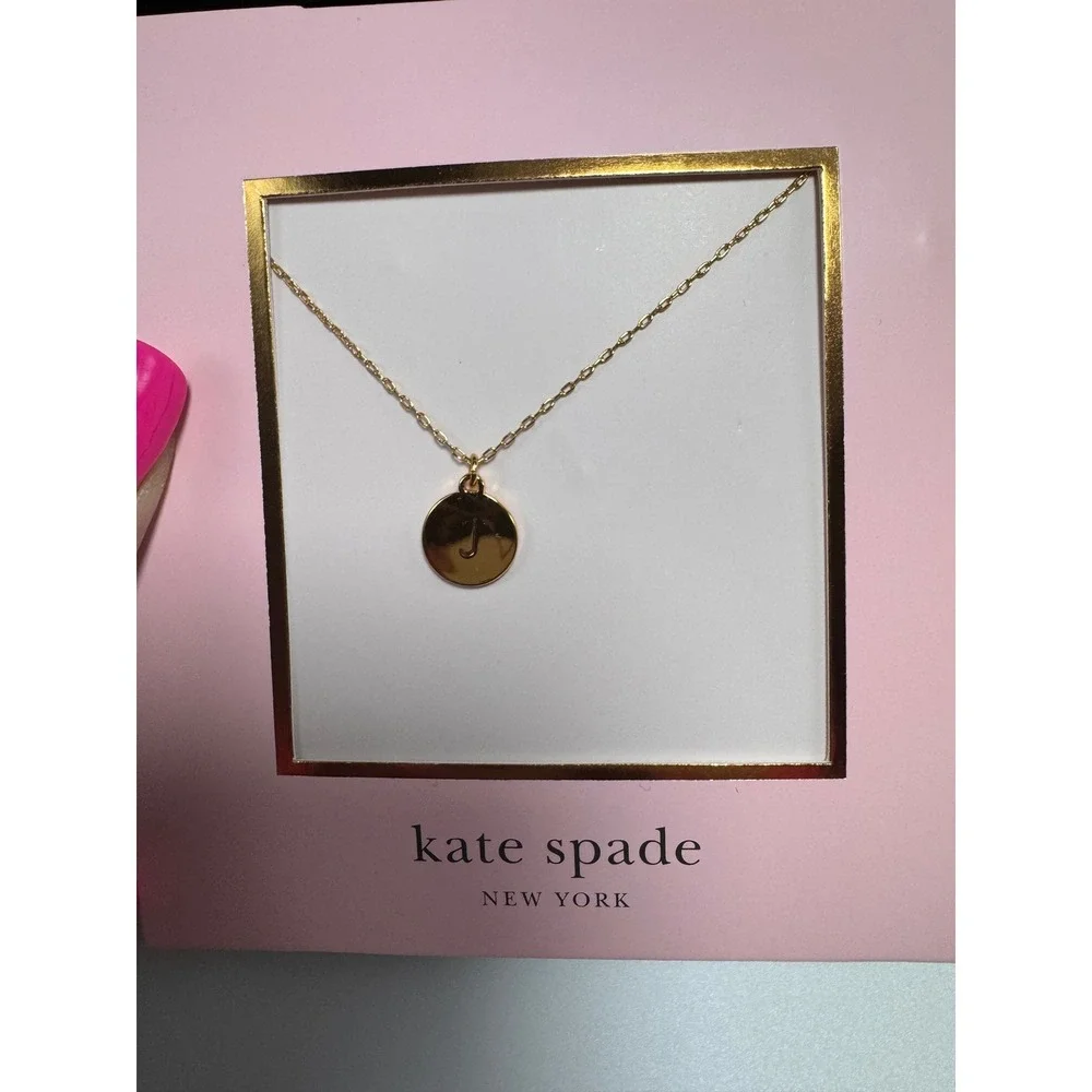 Kate Spade New York Gold Tone Initial J or A Pendant Necklace WBR00038 New